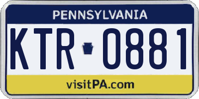 PA license plate KTR0881