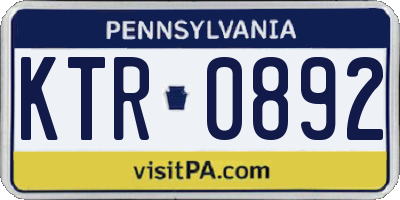 PA license plate KTR0892
