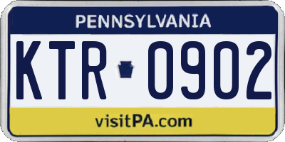 PA license plate KTR0902