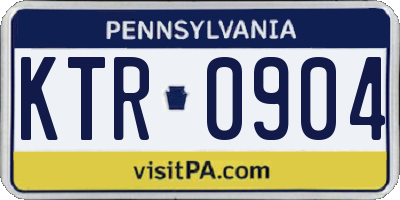 PA license plate KTR0904