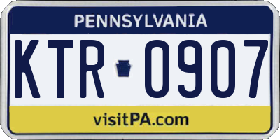 PA license plate KTR0907