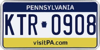 PA license plate KTR0908
