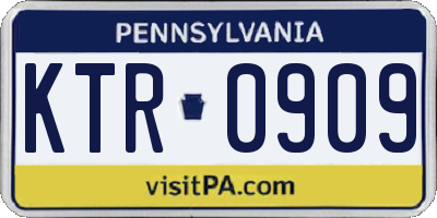 PA license plate KTR0909