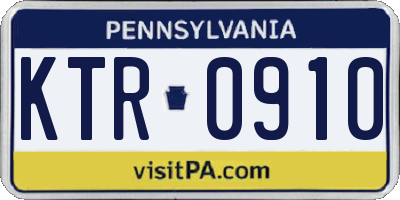 PA license plate KTR0910