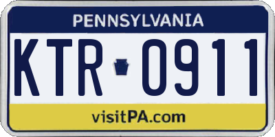 PA license plate KTR0911