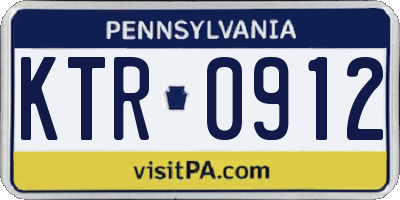 PA license plate KTR0912