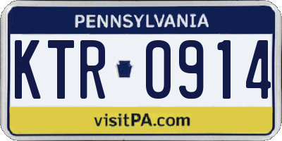 PA license plate KTR0914