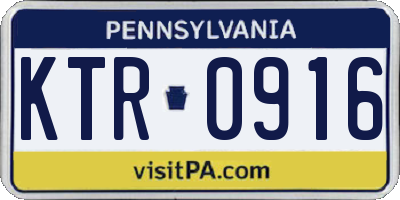 PA license plate KTR0916
