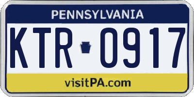 PA license plate KTR0917