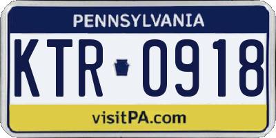 PA license plate KTR0918