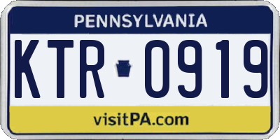 PA license plate KTR0919