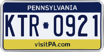 PA license plate KTR0921