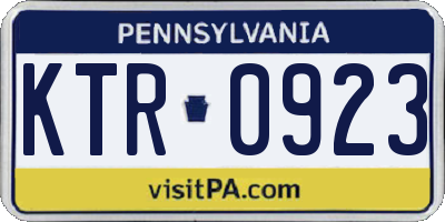 PA license plate KTR0923