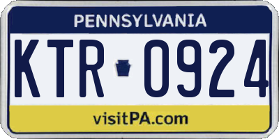 PA license plate KTR0924