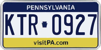 PA license plate KTR0927