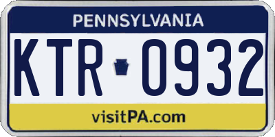 PA license plate KTR0932