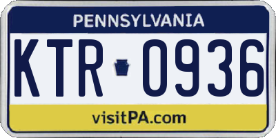PA license plate KTR0936