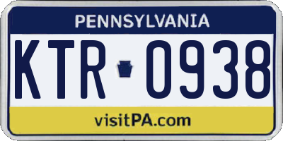 PA license plate KTR0938