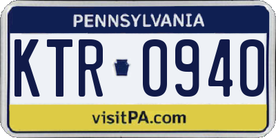 PA license plate KTR0940