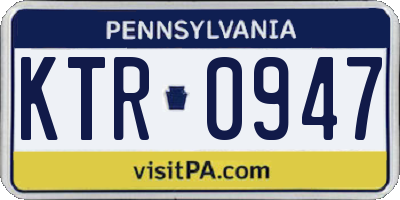PA license plate KTR0947