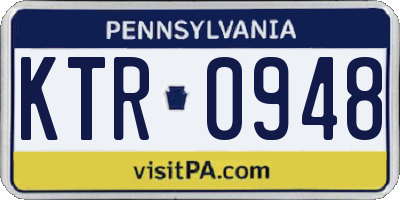 PA license plate KTR0948