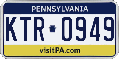 PA license plate KTR0949