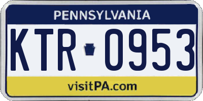 PA license plate KTR0953