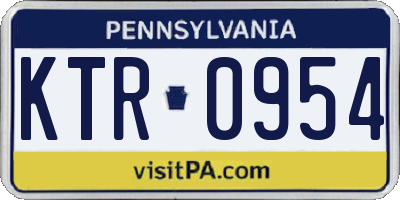 PA license plate KTR0954