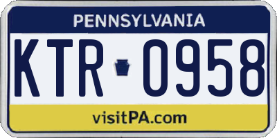 PA license plate KTR0958