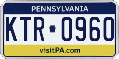 PA license plate KTR0960