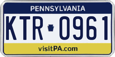 PA license plate KTR0961