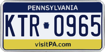 PA license plate KTR0965