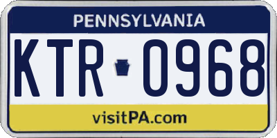 PA license plate KTR0968