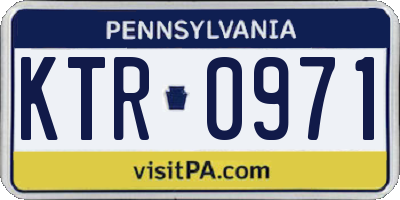 PA license plate KTR0971