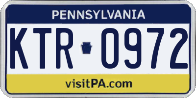 PA license plate KTR0972