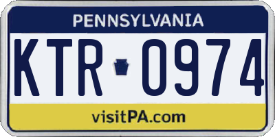 PA license plate KTR0974