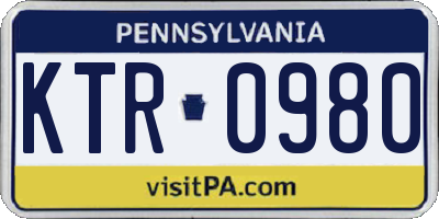 PA license plate KTR0980