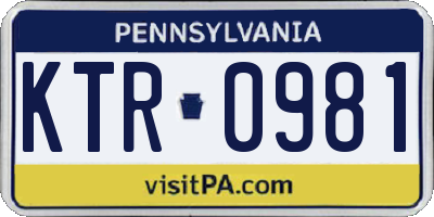 PA license plate KTR0981