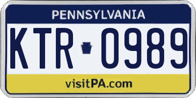 PA license plate KTR0989