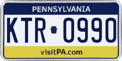 PA license plate KTR0990