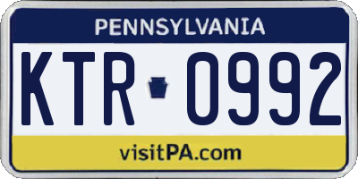 PA license plate KTR0992