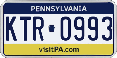 PA license plate KTR0993