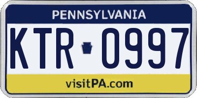 PA license plate KTR0997
