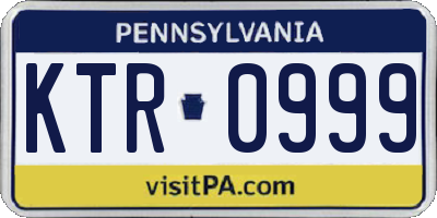 PA license plate KTR0999