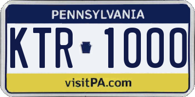 PA license plate KTR1000