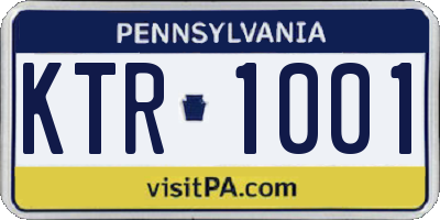 PA license plate KTR1001