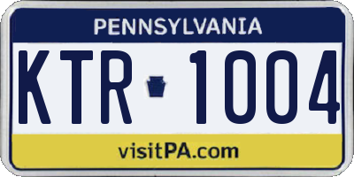 PA license plate KTR1004