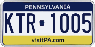 PA license plate KTR1005