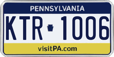 PA license plate KTR1006