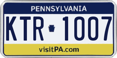 PA license plate KTR1007